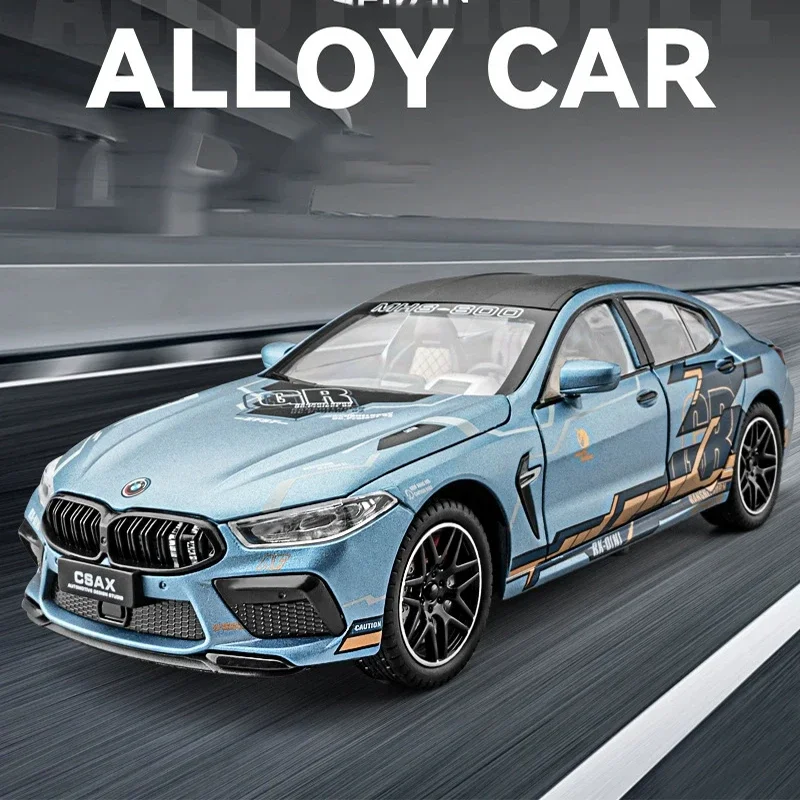 

Similation 1:24 BMW M8 Supercar Alloy Car Model Sound And Light Pull Back Die Cast Children's Toy Collectibles Birthday Gift