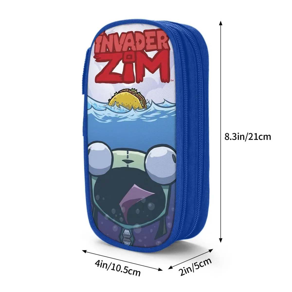 Invader zim filme lápis caso escola lápis casos dupla camada estudantes estética universidade lápis saco papelaria organizador