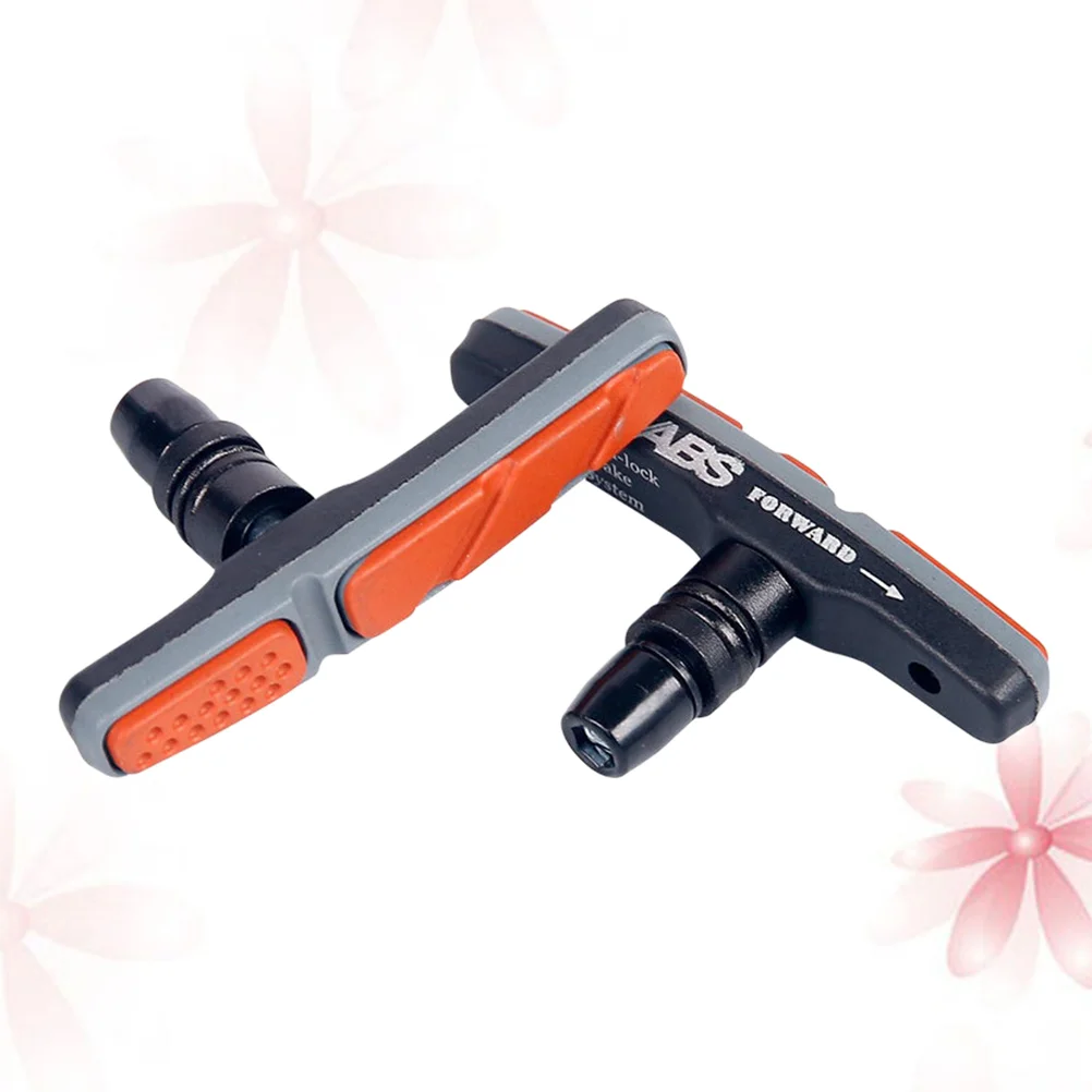 

2PCS Mountain Road Cycling Bike V Brake Pads Braking Shoes Blocks Cycling Accessories V-brake System (Black and Orange)