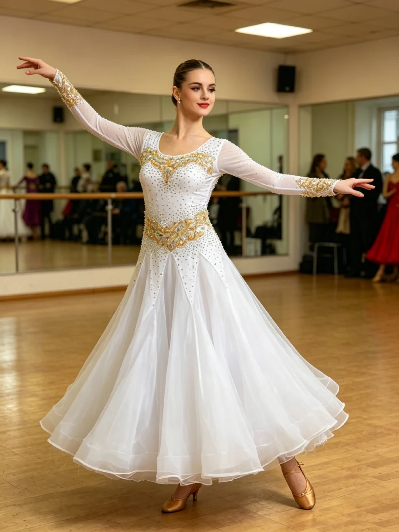 

Women Standard Ballroom Dance Dress New Design High Quality Elegant Royal Blue Waltz Ballroom Competition Dance Dresses