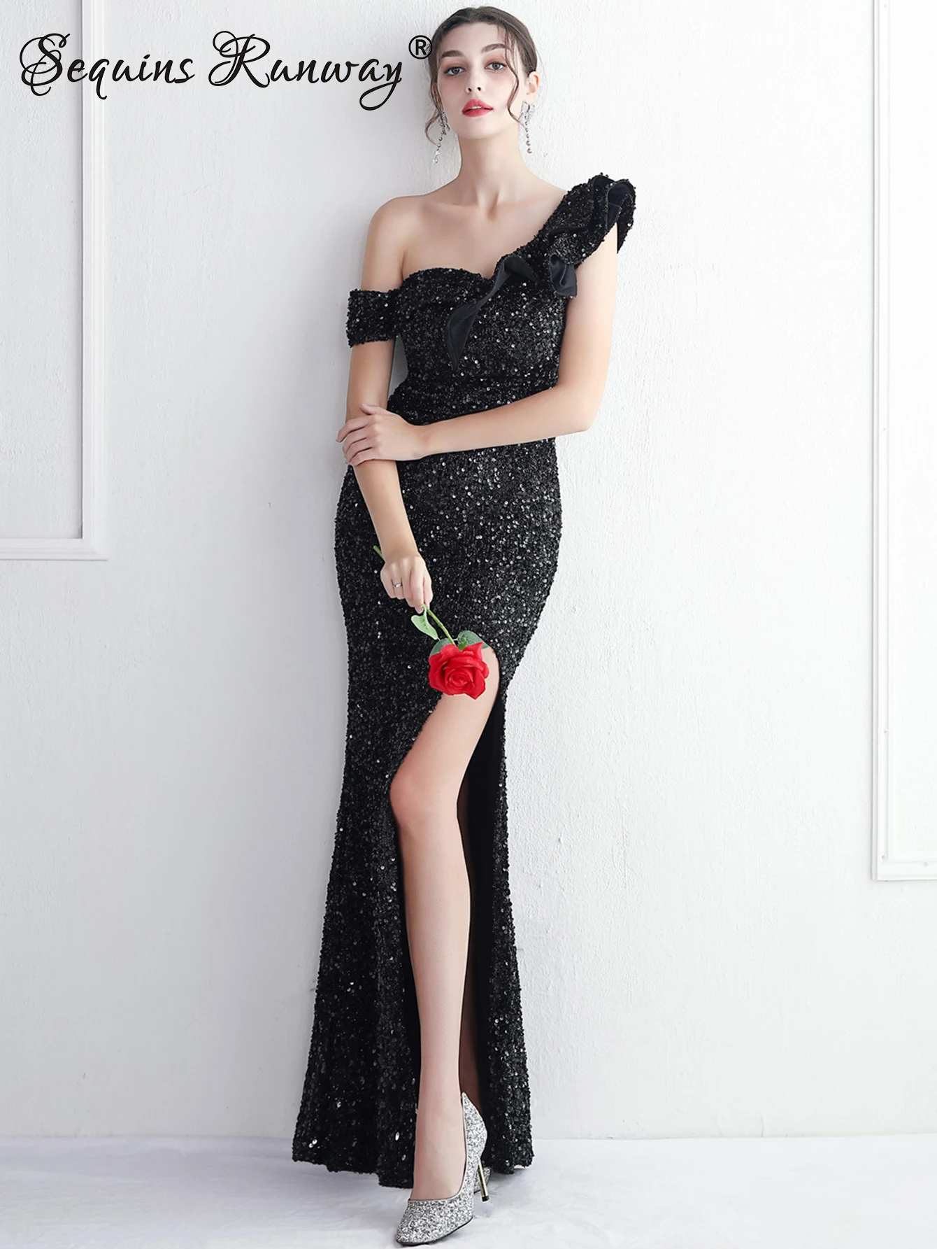 Sexy backless sequin maxi black summer dress women elegant luxury bodycon birthday party dress prom long evening dresses vestido