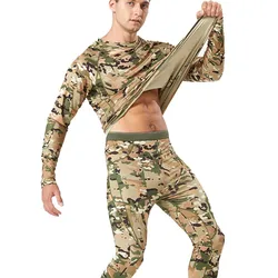 Winter Thermal Underwear Sets Pants Men Clothing Long Shirt Anti-microbial Stretch Men's Camouflage Suit Warm Long Johns Fitness