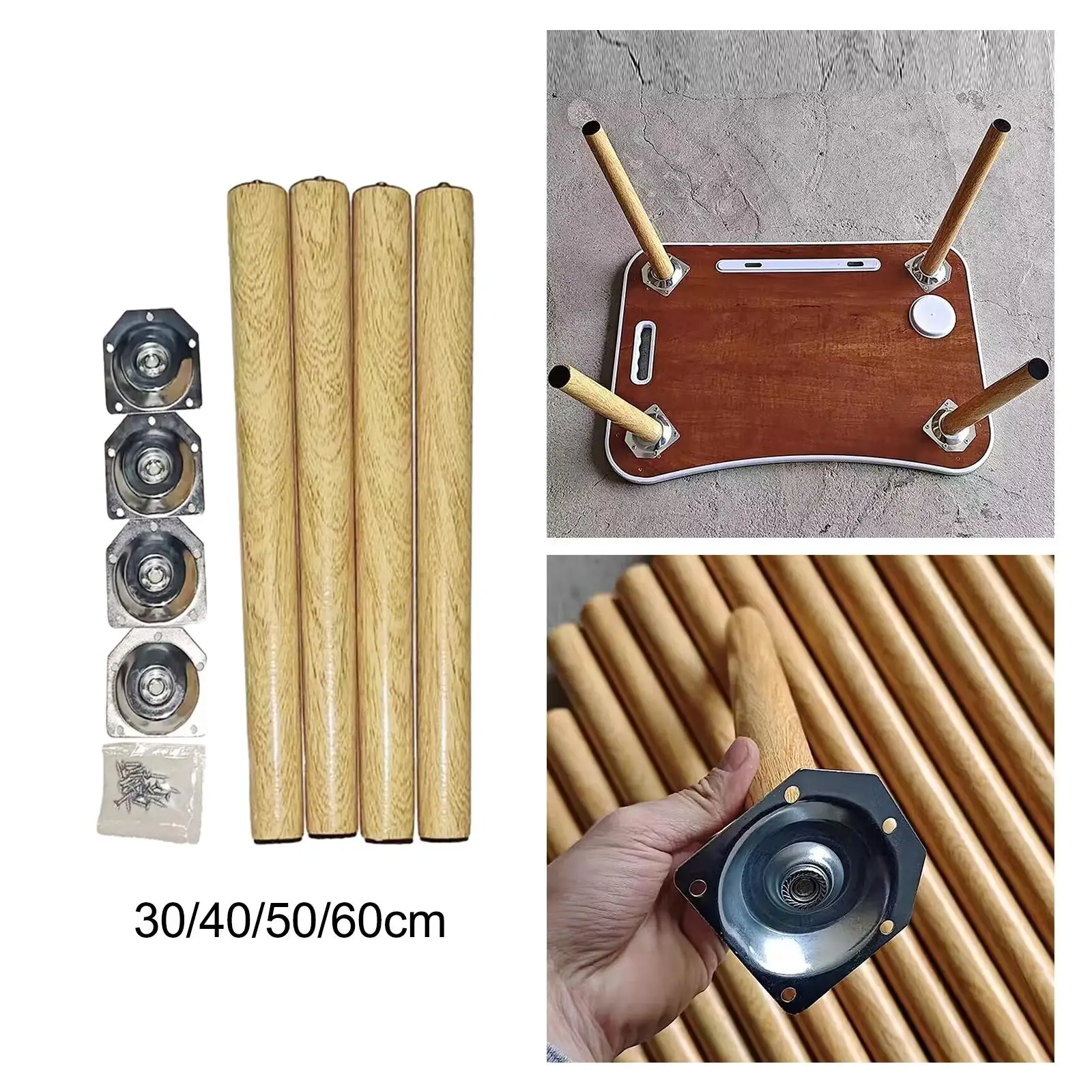 Solid Wood Table Legs Cylindrical Furniture Feet Spare Parts for Side Table Coffee Desk Bedroom