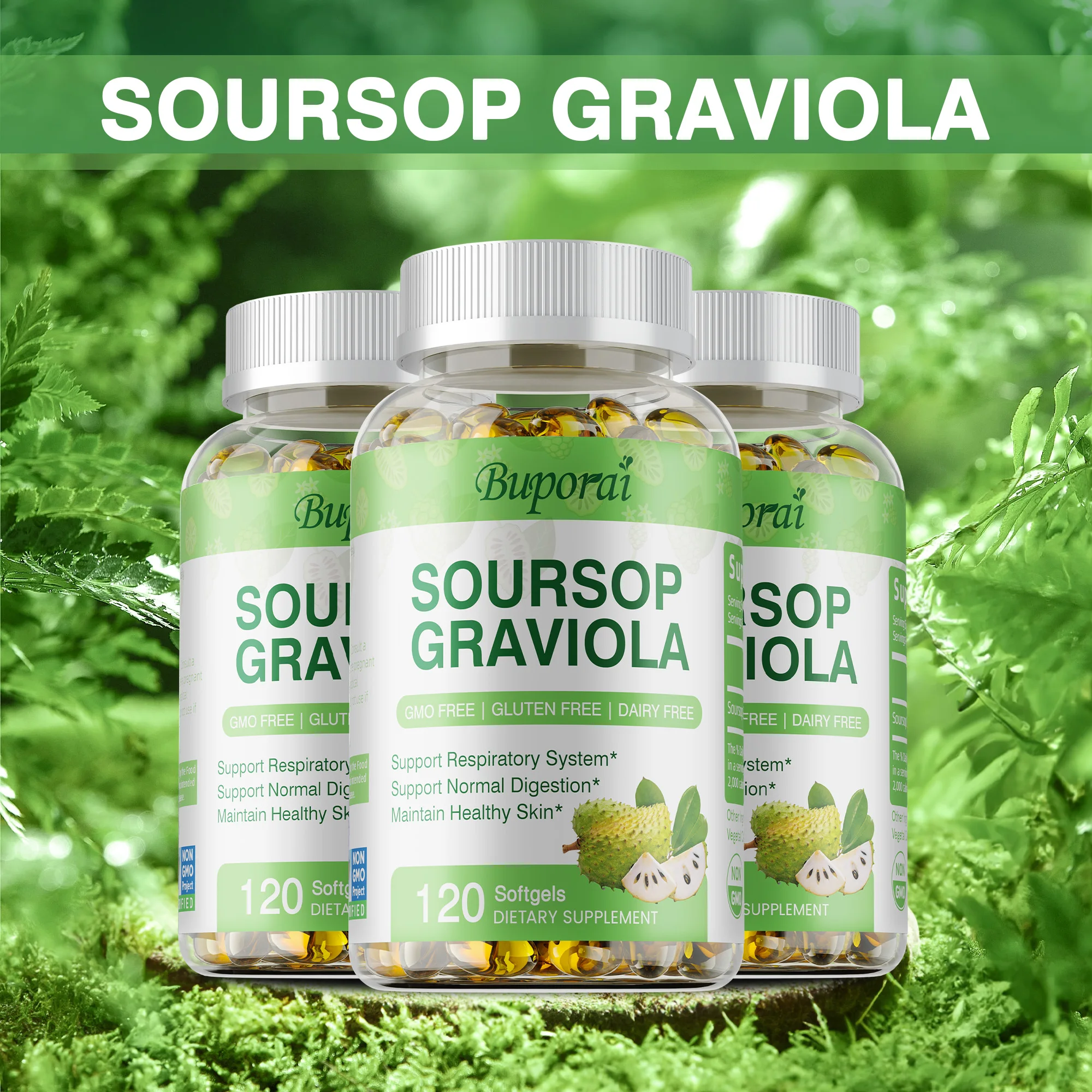

Soursop Graviola Capsules - Promotes Natural Digestion, Supports Healthy Cell Growth, Promote Skin Health, Boosts Energy Levels