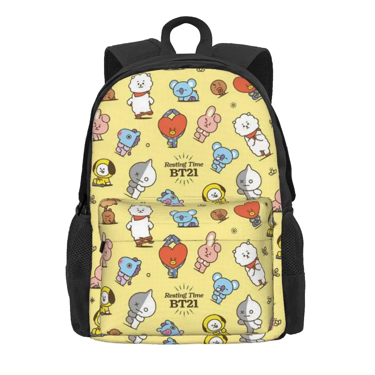 Niedlicher Cartoon-BT21-Rucksack, Tagesrucksack, große Kapazität, Kinder-Büchertasche, Schultasche, Umhängetaschen für Männer und Frauen
