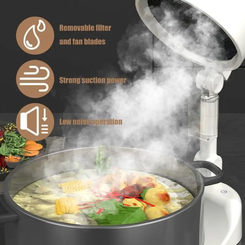 U1JEスペース保存デスクトップレンジフード取り外し可能なオイル貯蔵タンクと3つの風速で調理するためのポータブル排気ファン