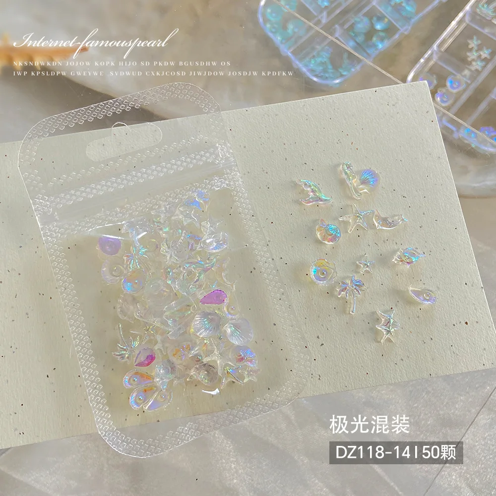 30 قطعة المحيط قذيفة اللؤلؤ مسمار السحر اكسسوارات بيرليسسينت شل أورورا مسمار الفن الراين DIY بها بنفسك ثلاثية الأبعاد لطيف مسمار الزينة أجزاء