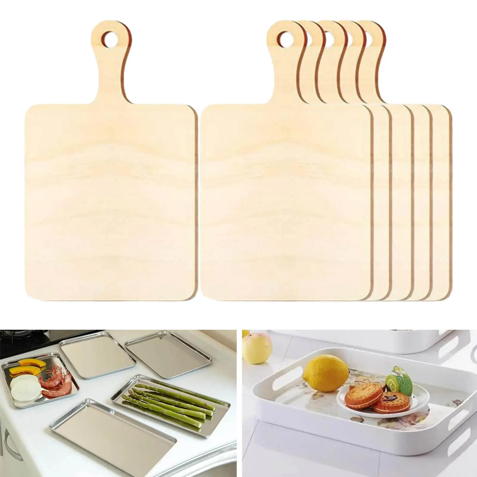6-teiliges Mini-Schneidebrett-Set aus Holz, Schneidebrett-Set, Tablett, Käsebrett, umweltfreundliche Küchenutensilien für Partys und Geschenke
