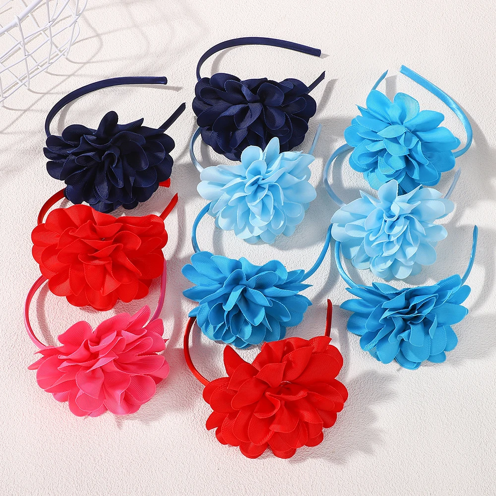 

20 шт., разные цвета, повязки для волос с большим цветком для девочек, модные ленты ручной работы, ленты для волос высокого качества, аксессуары для украшения волос принцессы