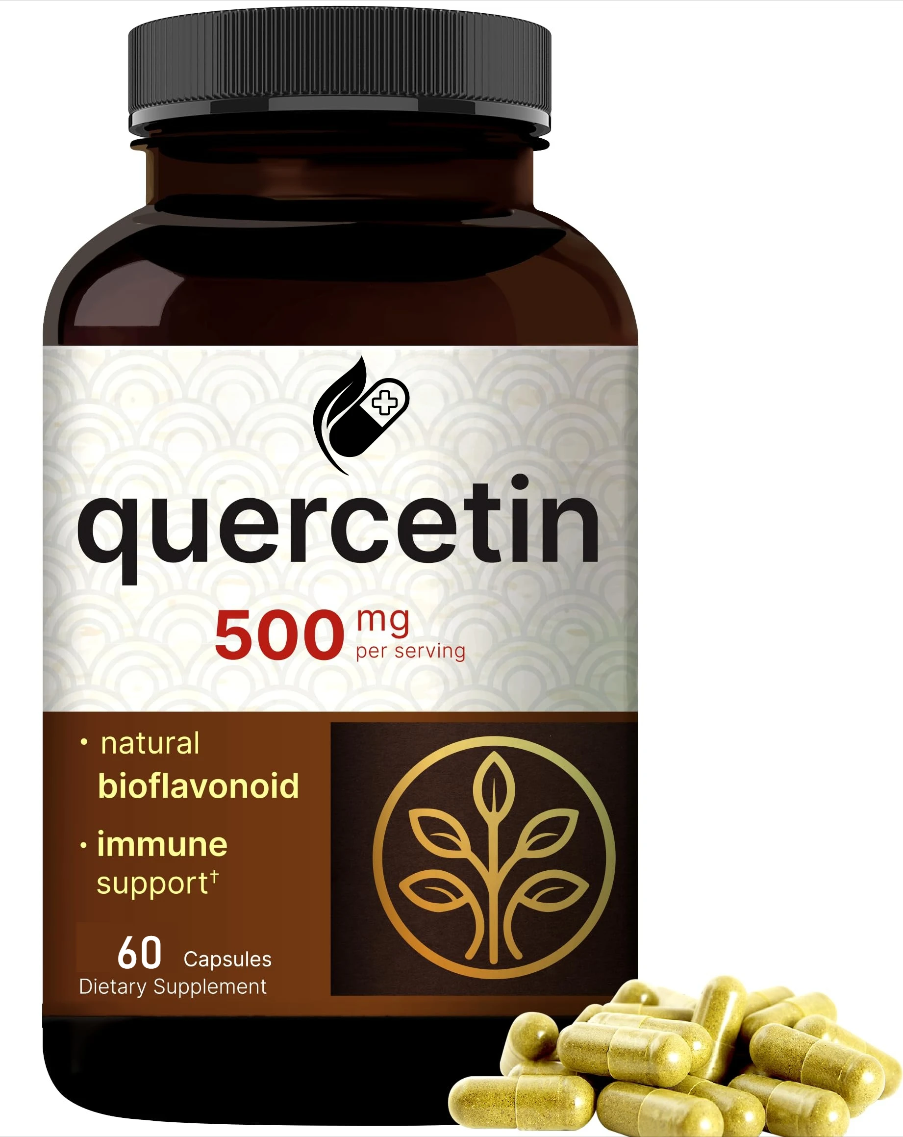 

Quercetin 500 Mg Capsules - Supports Antioxidant Status, Cardiovascular & Immune Health - Vegetarian Capsules