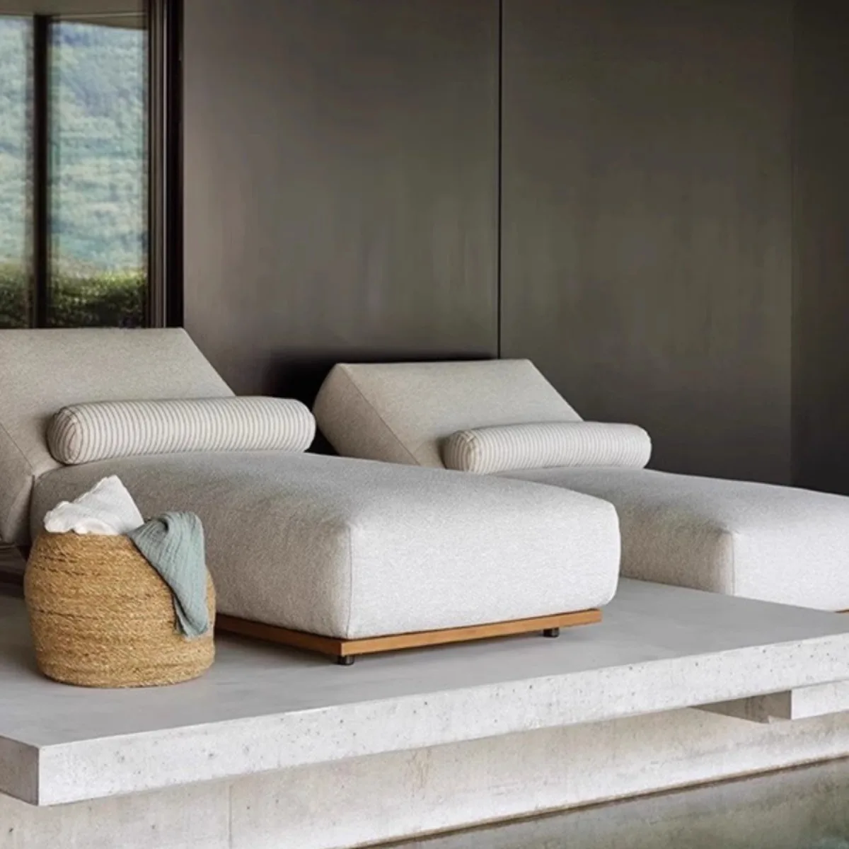 Открытый шезлонг, двор, вилла, шезлонг для бассейна