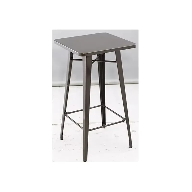 Industrial Style Square Galvanized Metal Tall Table for Bars Cafes Pubs Outdoor Use