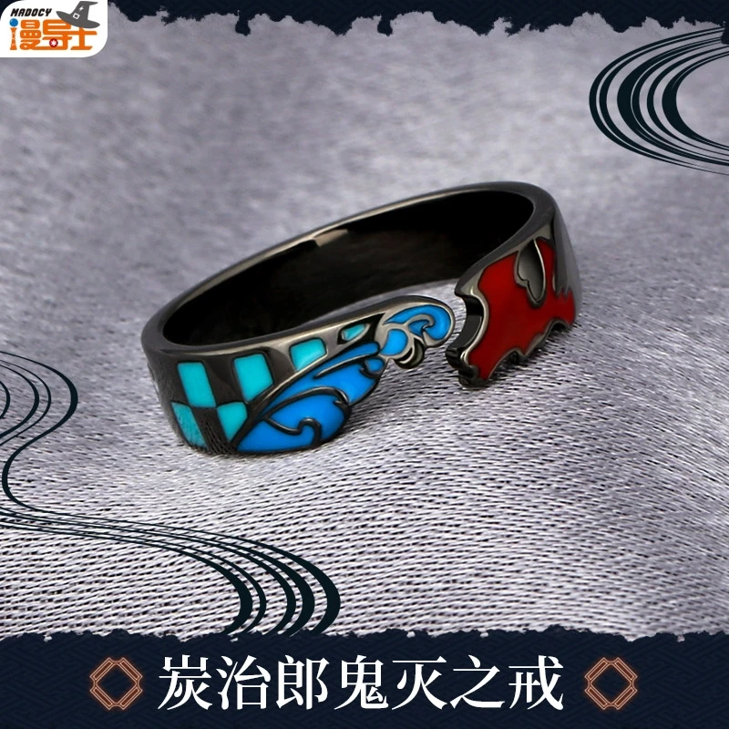 Anime Demon Slayer Kamado Tanjirou Cosplay High Appearance Level Accessory Individuality  Ring S925 Silver Ambitus