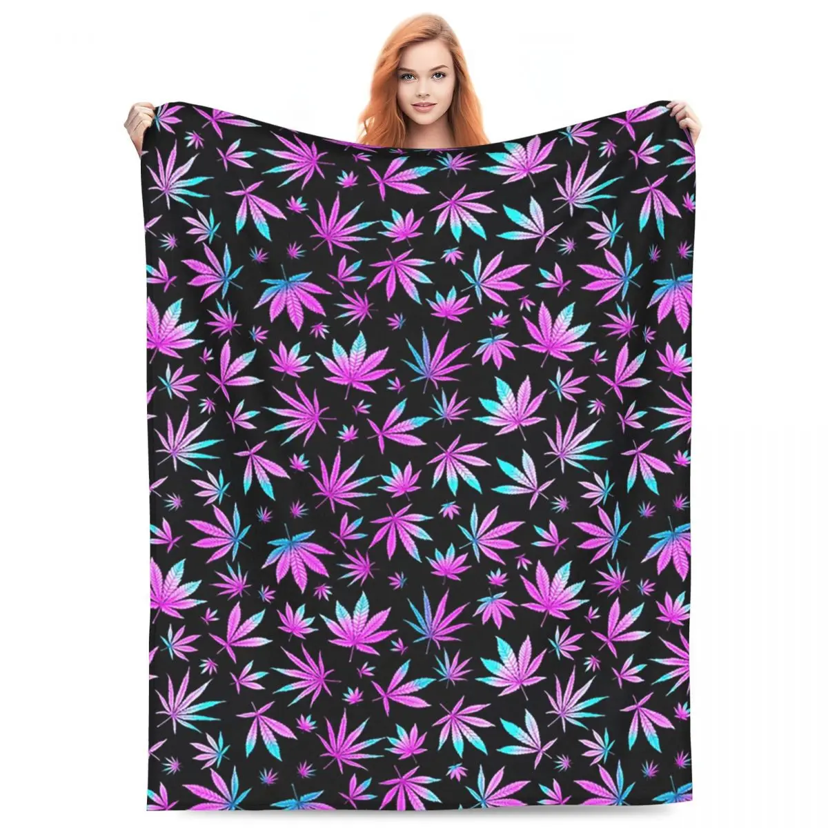 

Cannabis Leaves Marijuana Weed Leaf Blanket Flannel Throw Blanket Portable Throw Blankets for Bedding Office Throws Bedspread