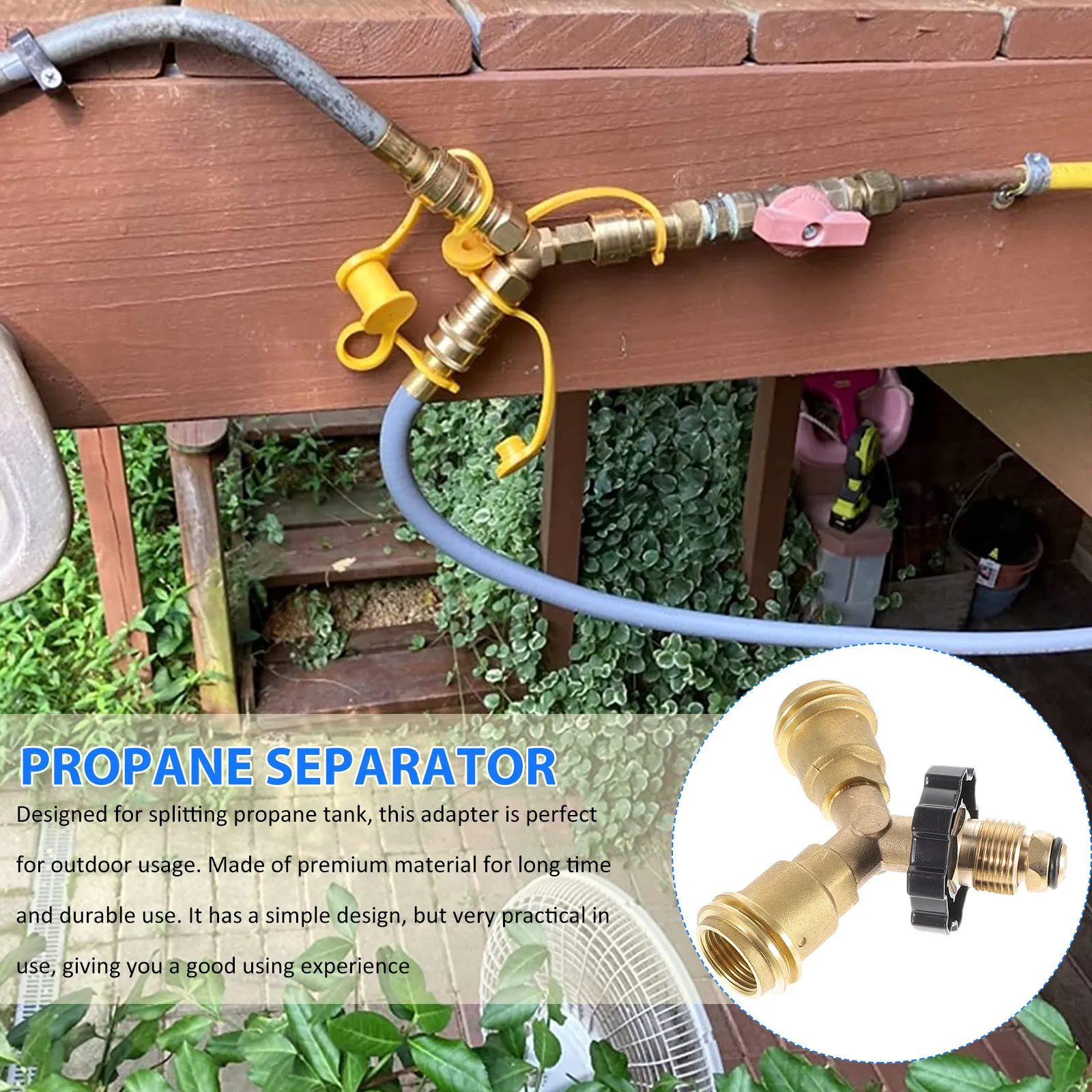 

Propane Y Splitter Tank Tee Fitting for Outdoor Cooking Gear Grill Burner Camp Stove Rv Fire Pit Griddle Safe Reliable