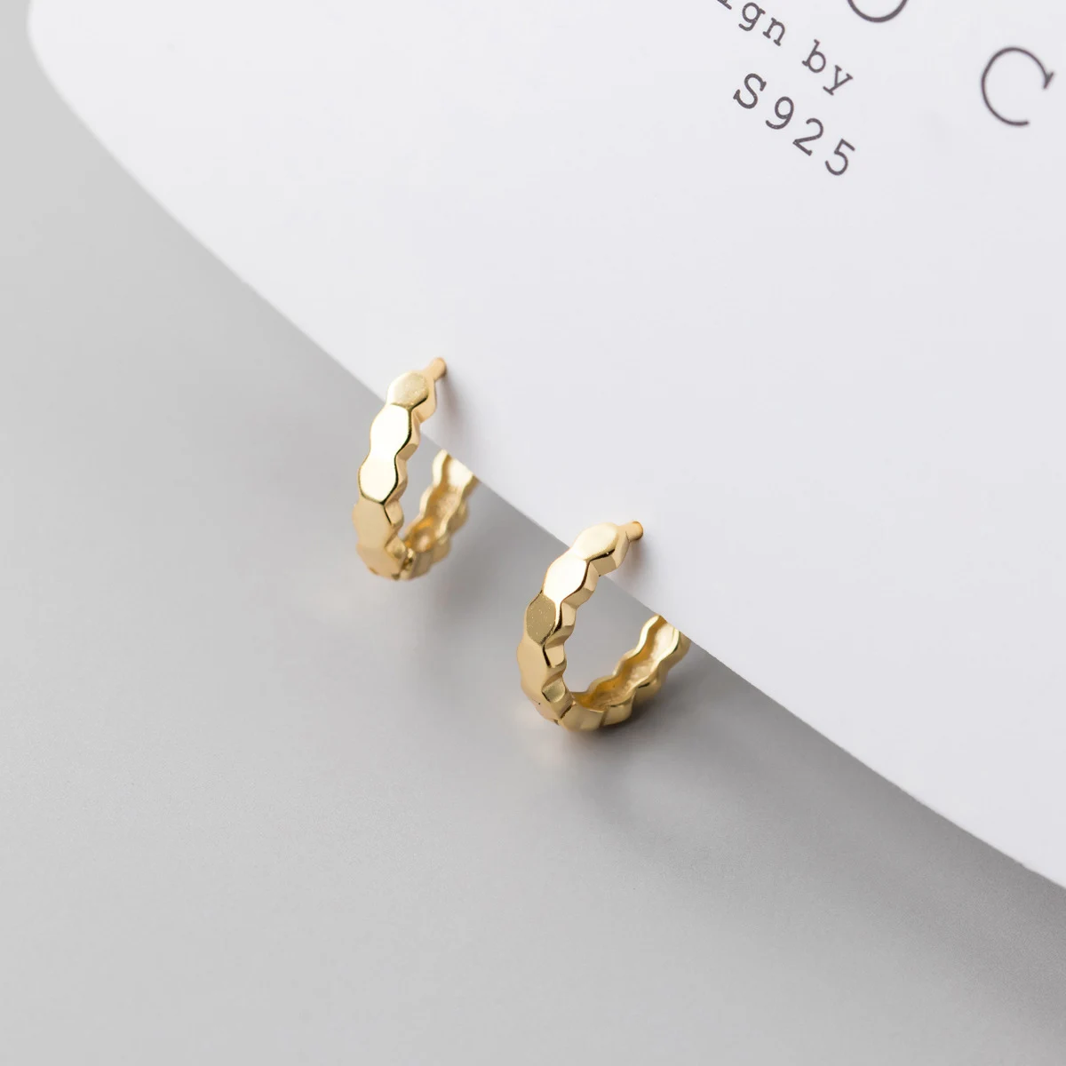 La Monada Polygon Hoop Earrings For Women Silver 925 Glossy Section Fine Women Earrings Jewelry Hoop Earrings 925 Silver Girls