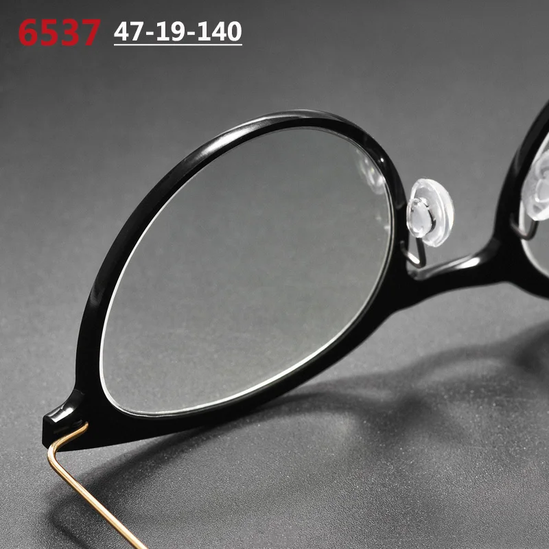 Denmark Titanium Acetate Round Glasses Frame Ultralight Fashion Men Rim Eyeglasses Women Brand Spectacles Circle Eyewear 6537