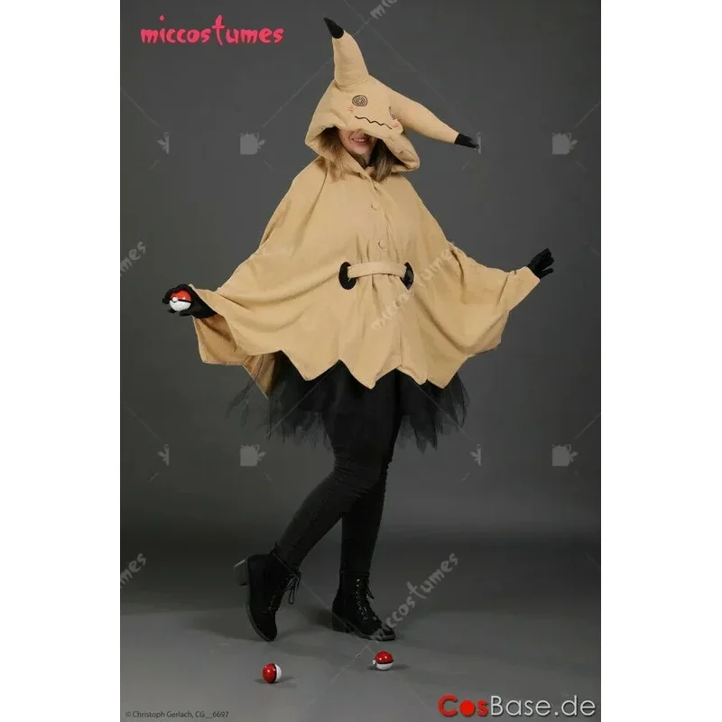 

miccostumes Women's Costume Anime Ghost Cosplay Yellow Hooded Cloak with Skirt And Belt And Gloves