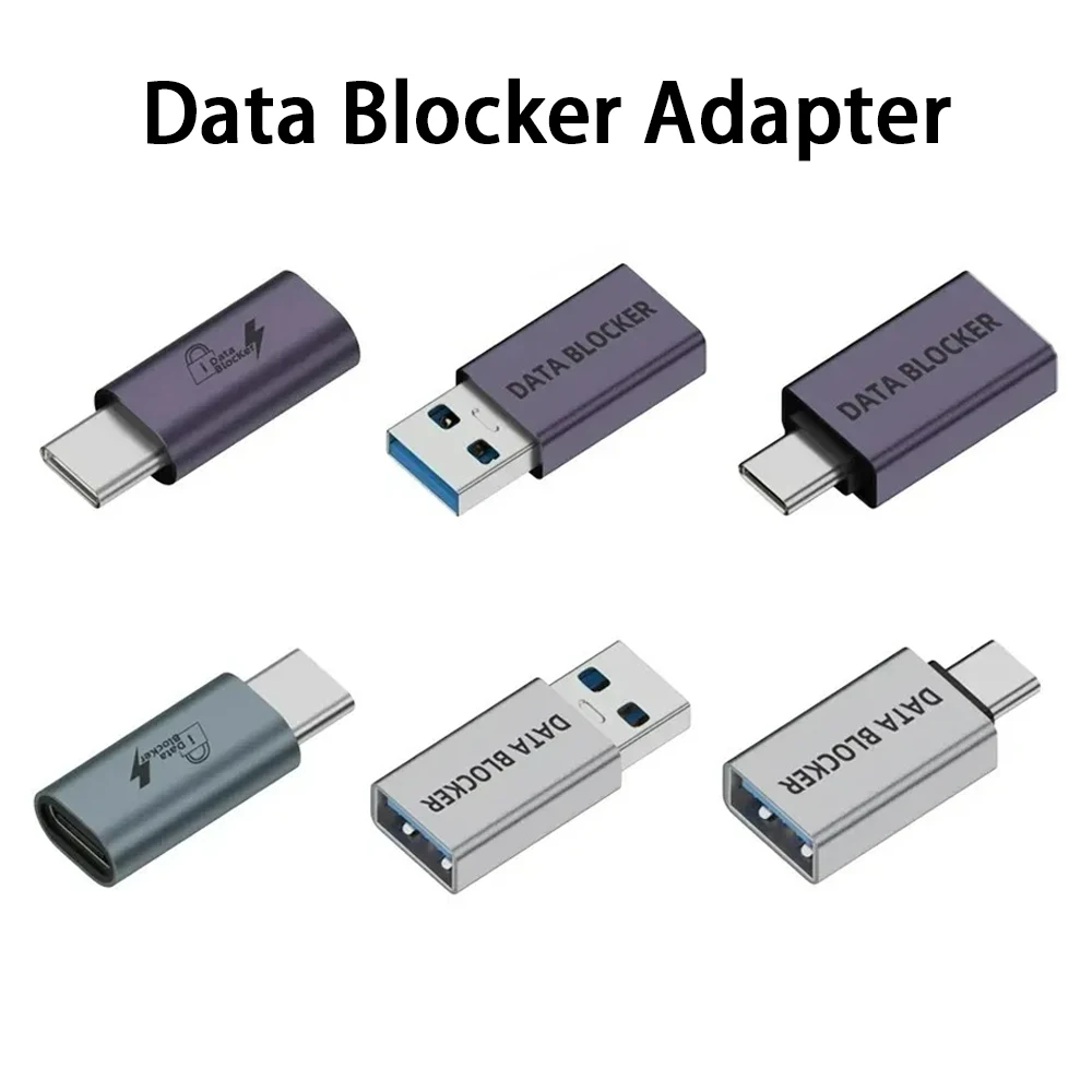 USB A/C To Type‑C Data Blocker Adapter Charging Only No Data Transmission Anti‑Leak Safety Charger Converter For Phone Laptop