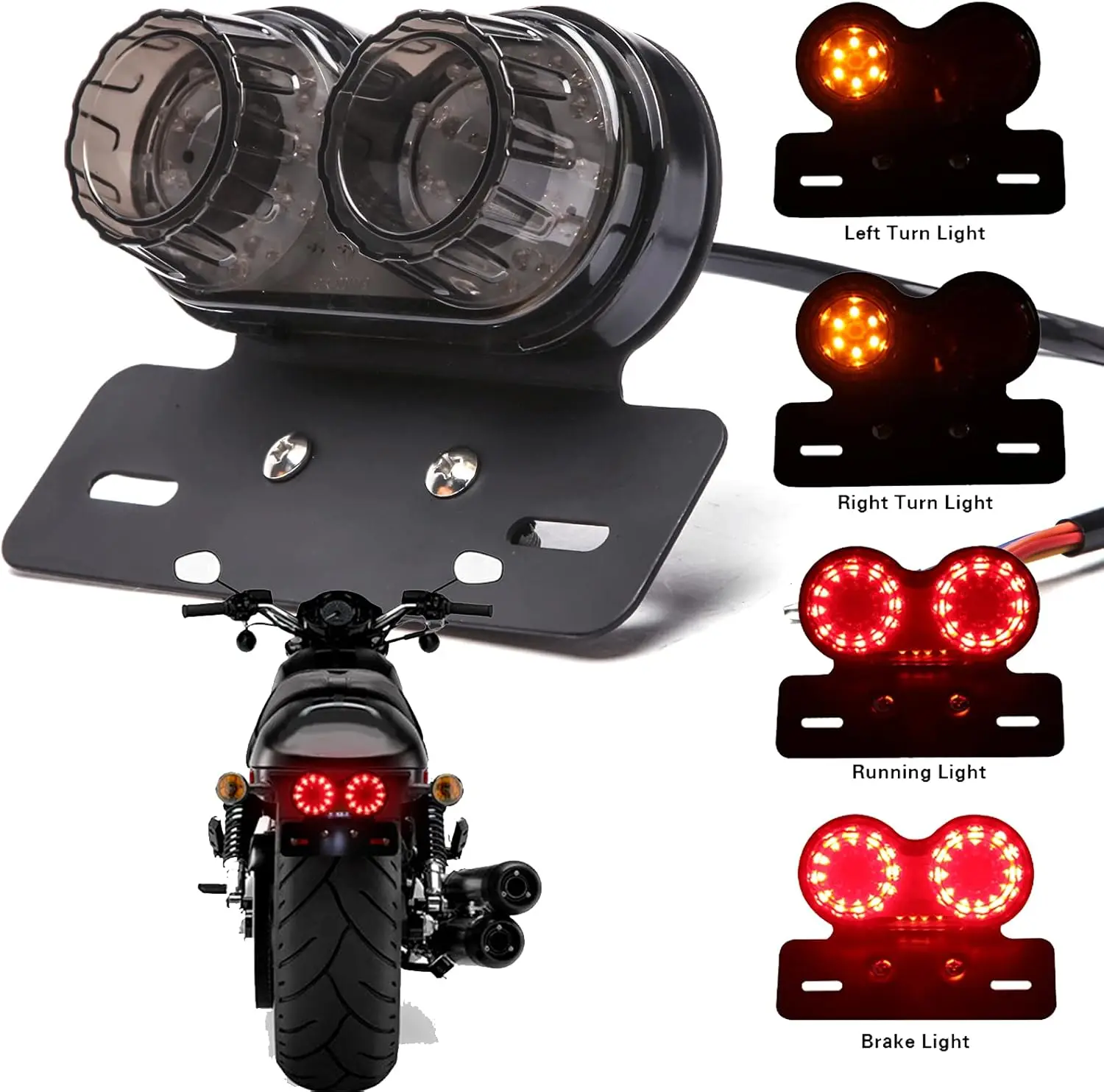 

40 LED 40W Motorcycle Tail Light Integrated Running Lamp Brake&Turn Signal Light