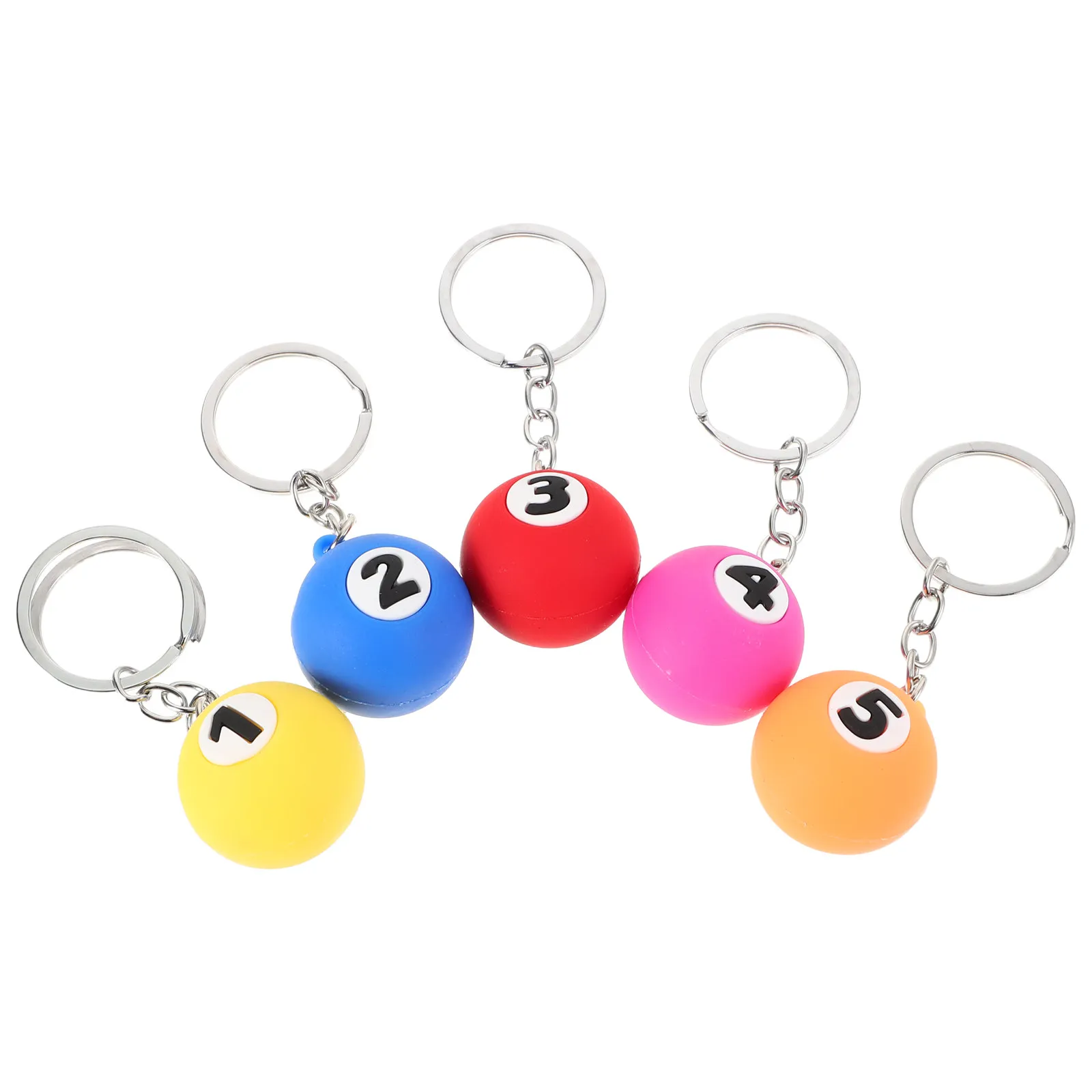 

Набор из 5 изысканных брелоков в виде шаров для бильярда, универсальные спортивные брелоки для ключей, зажигалок, бильярдных кейсов