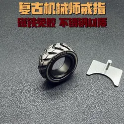 Anillo Antiestrés con rueda de trinquete para adultos, Spinner de mano de Metal EDC, juguetes para aliviar el estrés, regalo de oficina para adultos