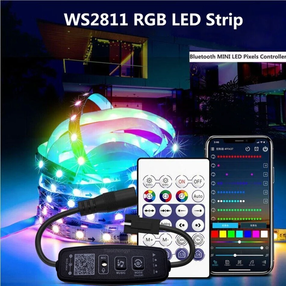 28Key Knop Led Controller Met Smart Pixel Bt App Muziek Afstandsbediening Voor WS2812 WS2811 Individuele Adresseerbare 5050 Rgb Strip Licht