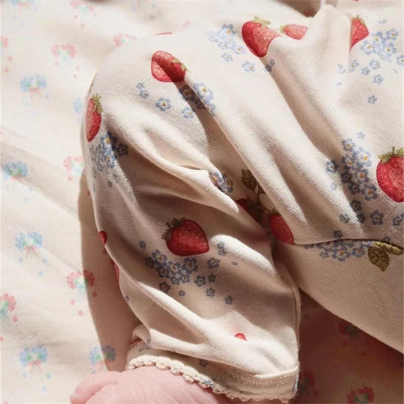 아기 기어다니는 옷 사계절 남녀 아기 포대기 옷 귀여운 프린트 우주복 롬퍼