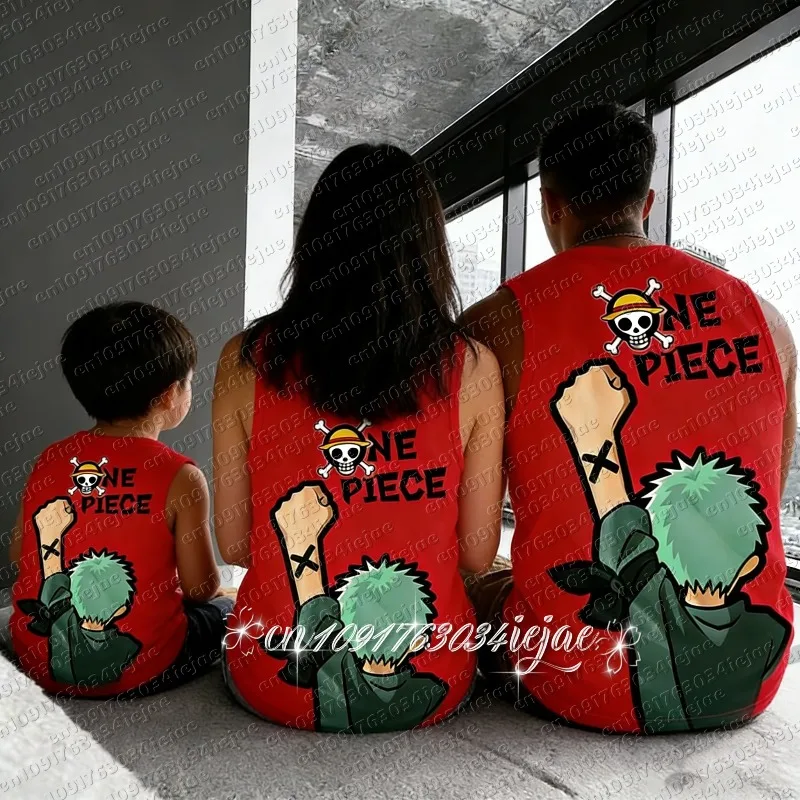 2026 One Piece Zoro Herren & Kinder Fitness Ärmelloses Shirt Schnelltrocknende Weste Anime Freizeit Tanktops Sommer Trainings-Sportbekleidung