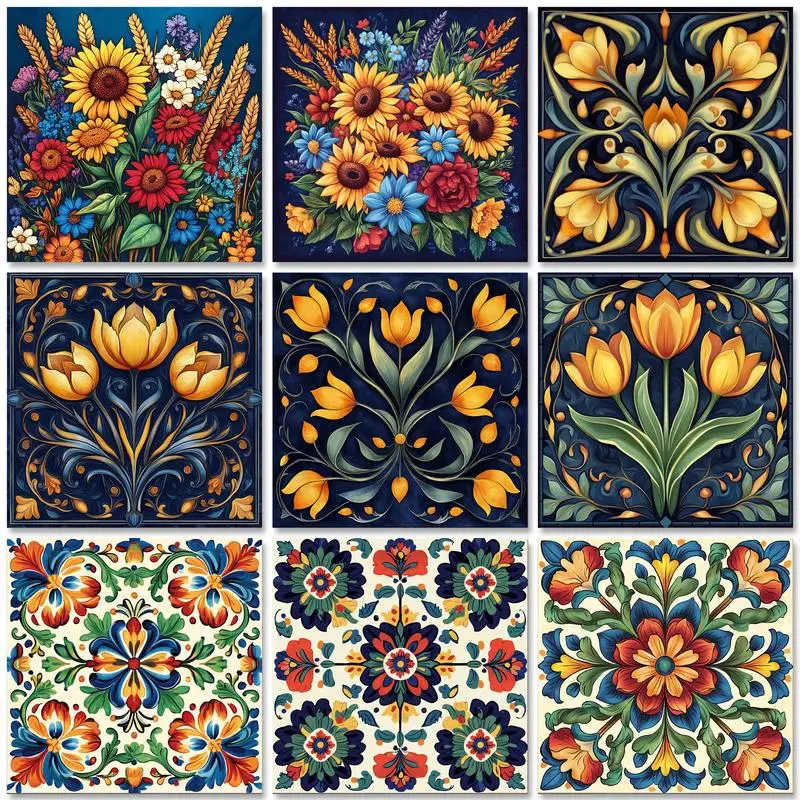 

GATYZTORY 20x20cm Painting By Number Flower Drawing On Canvas DIY Pictures By Numbers Kits Hand Painted Paintings Art Home Decor