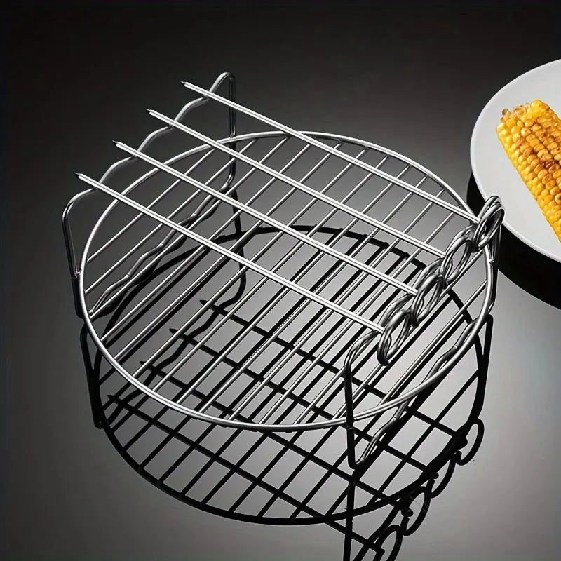 

Stainless Steel Round BBQ Net With Foot Barbecue Grill Meshes Cooling Rack Steam Baking Rack Camping Outdoor Wire Net