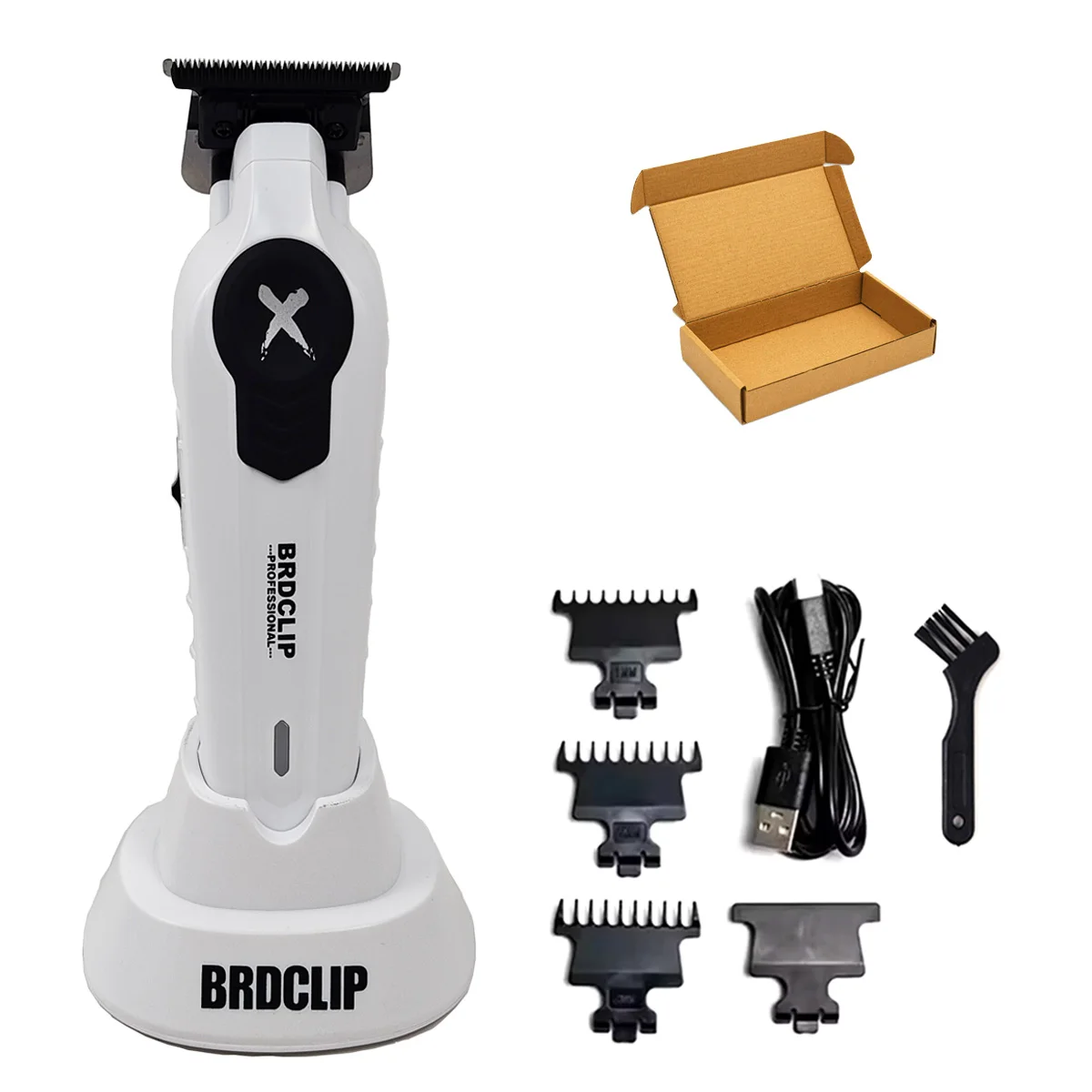 BRDCLIP X Series Weiß FA1T 7700RPM Professioneller Elektrischer Haarschneider für Männer mit DLC-Klinge für Friseursalons