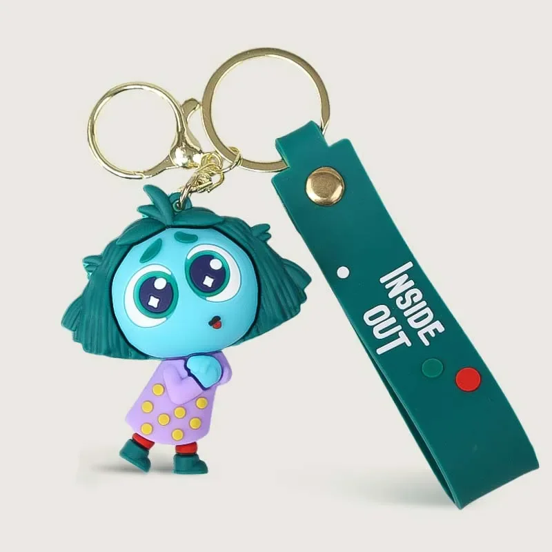 NEW Disney Inside Out 2 Keychains Joy Sadness Fear 3D Anime Character Cartoon Backpack Car Key Ring Pendant Children Toy Gifts