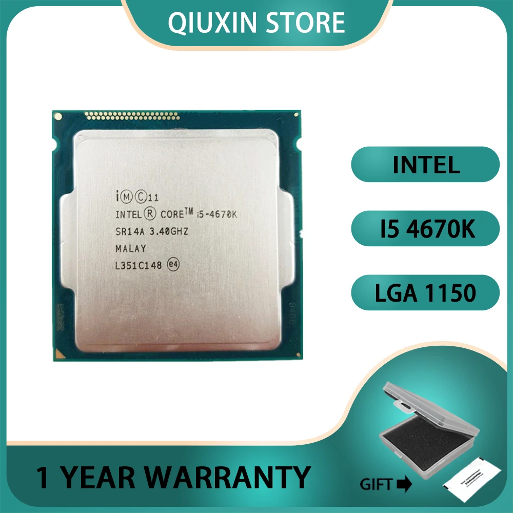 Intel Core i5-4670KCPU 3.4 GHz Quad-Core Quad-Thread 84W 6M  LGA 1150  i5 4670K I5 4670 K Processor