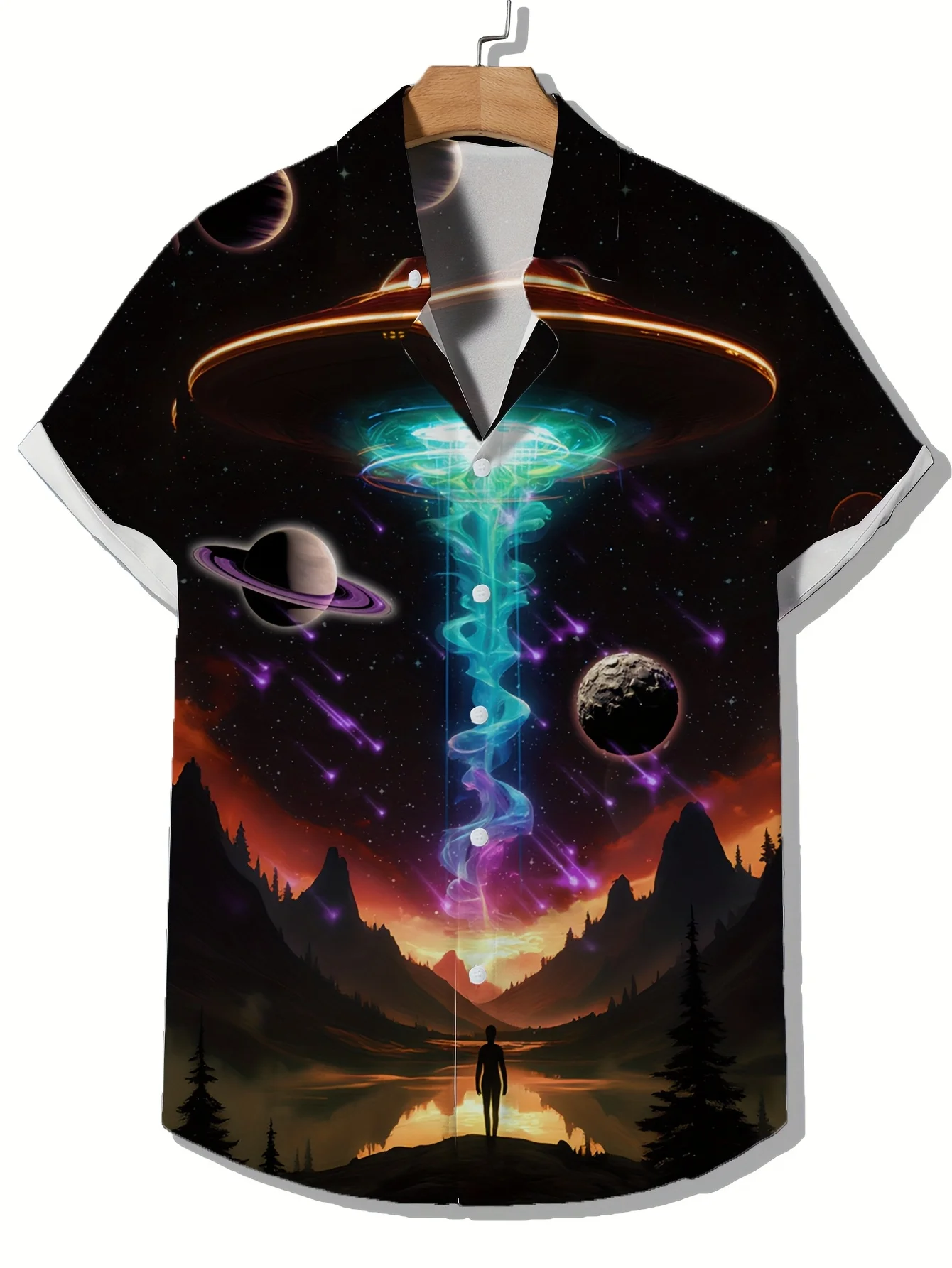 

Hawaiian Men's Casual Fashion Short Sleeve Shirt New Pattern Novel Color Bright and Versatile 2025。