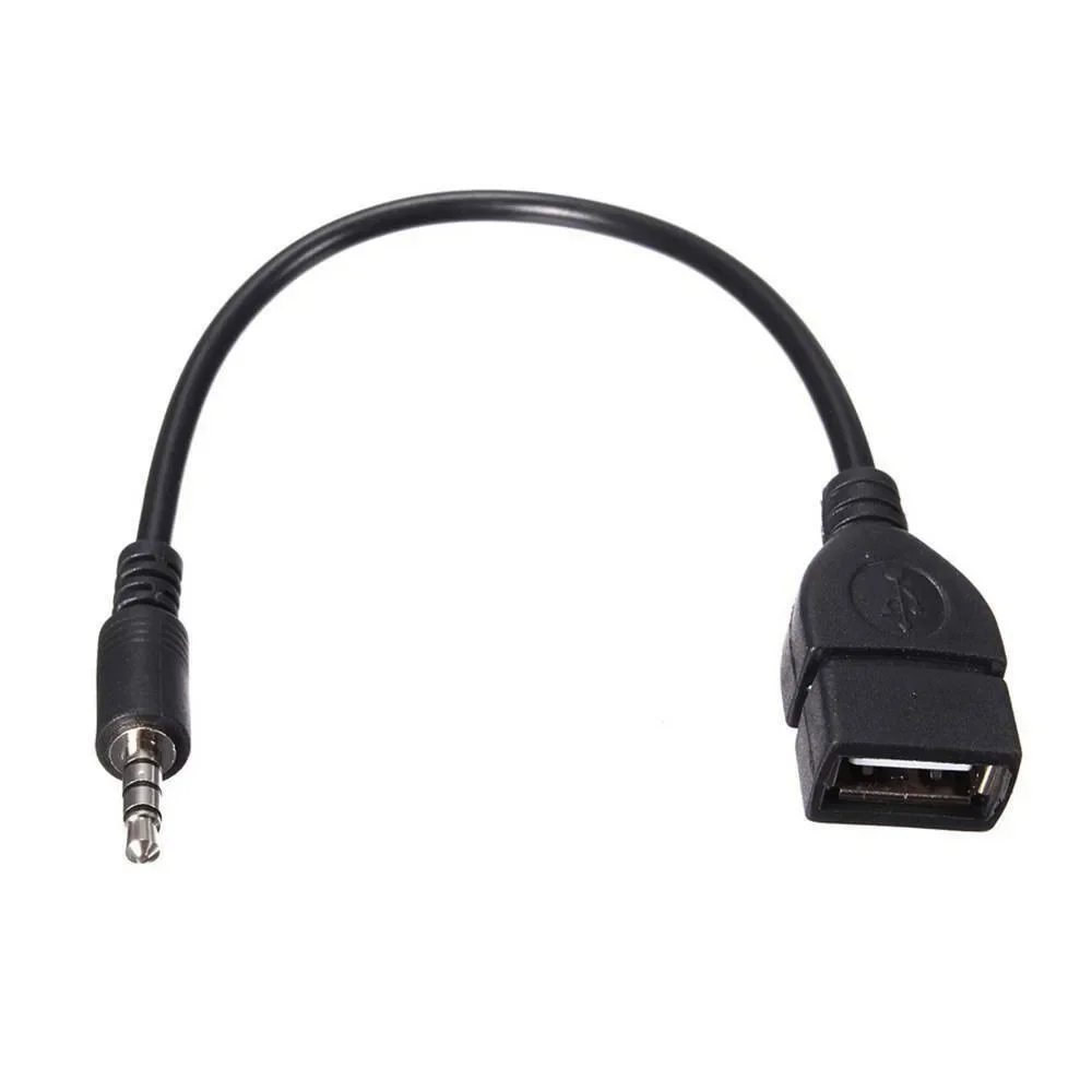 20cm 3 5mm Male To USB 2 0 Female Audio Plug Adapters 5V Cable Extension For Read USB Flash Drive Or Card Reader