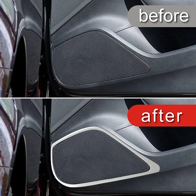 Car  Accessories Door Stereo Speaker Panel Audio Horn Frame Decoration Loudpeaker Interior Sticker Trim For Audi A3 8V 2013-2019