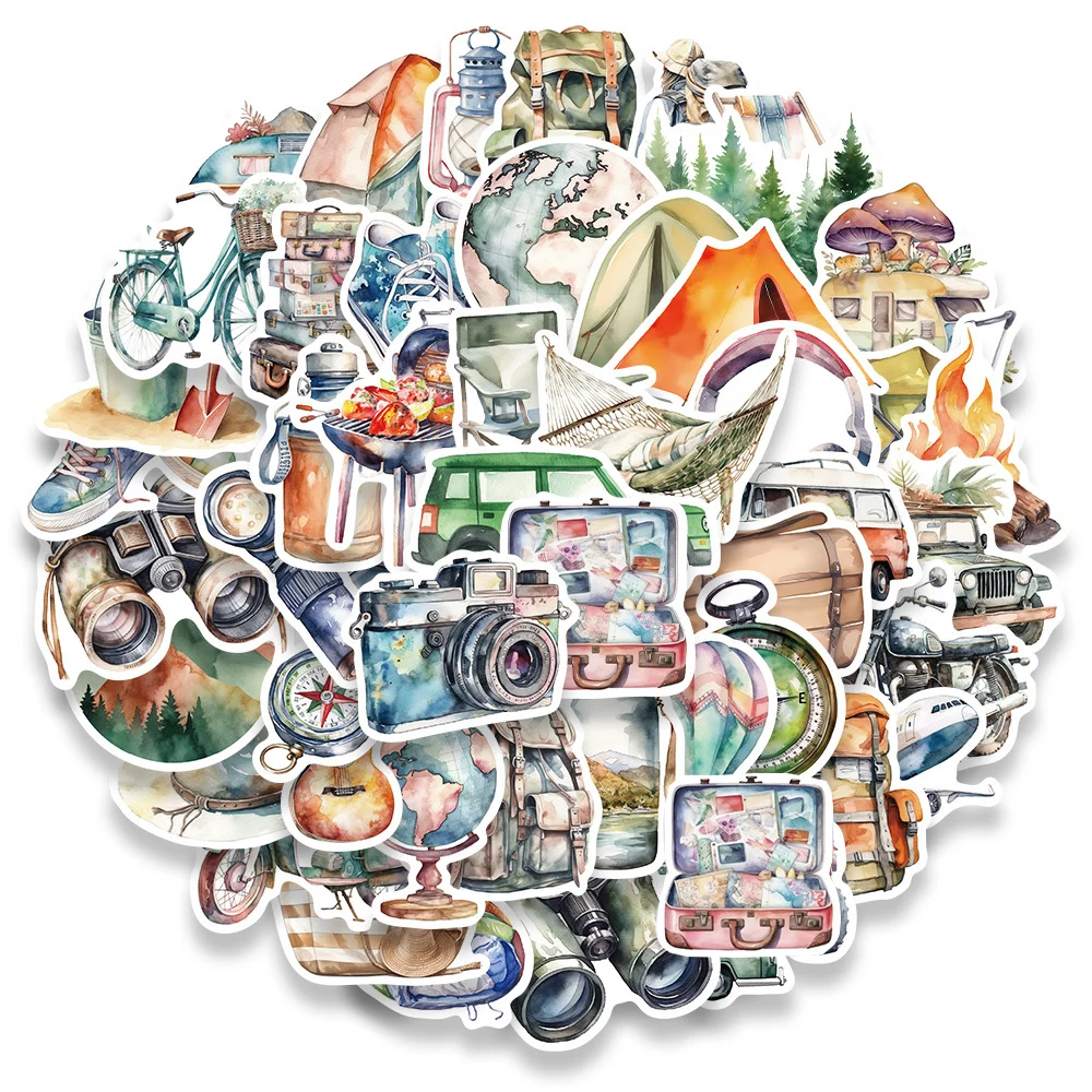 10/30/50 Stück Outdoor Reise Camping Cartoon Aufkleber Wandern Abenteuer Sticker DIY Schreibwaren Koffer Handy Coole Aufkleber Spielzeug Deko