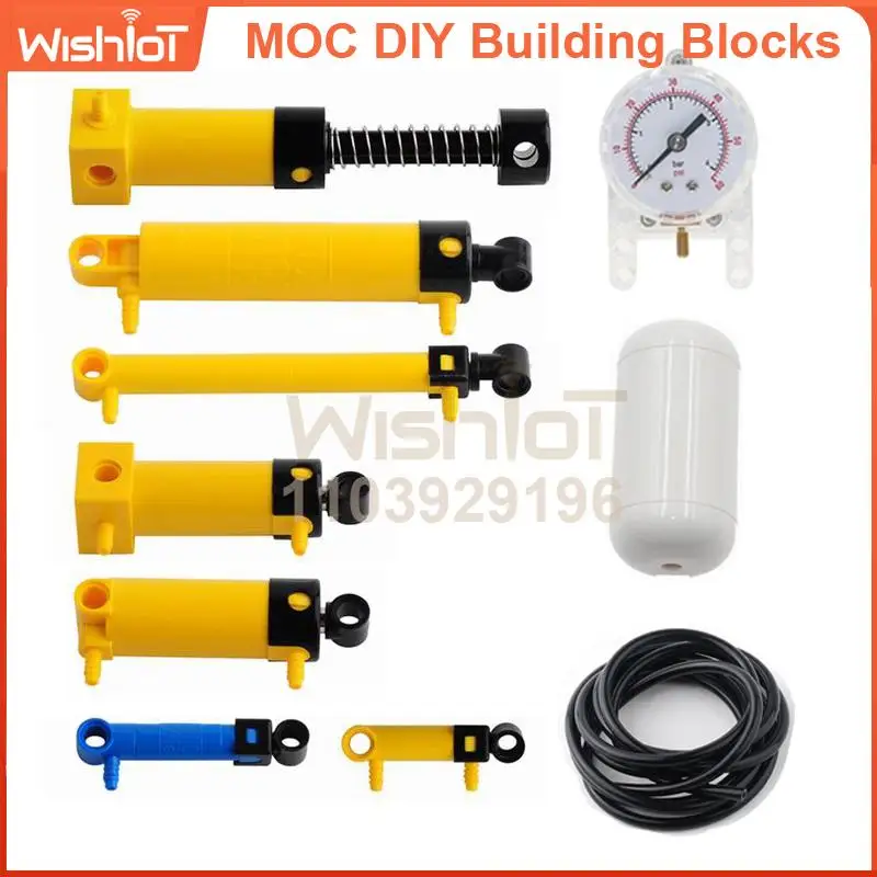 

MOC Pneumatic Kits With Pneumatic Pump Small (6L) V2 Building Blocks With Reinforced Cylinder Technical Parts