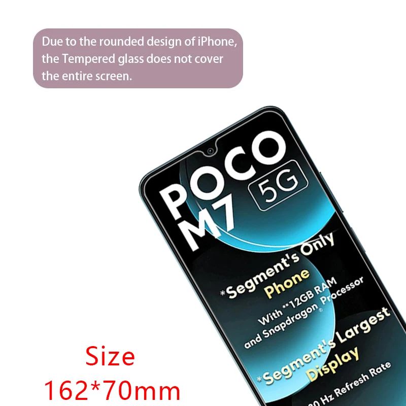 واقي شاشة من الزجاج المقسى لهاتف شاومي بوكو m7 على pocom7 m 7 7m 4g 5g فيلم الهاتف glas xiomi xaomi xiami poc pco