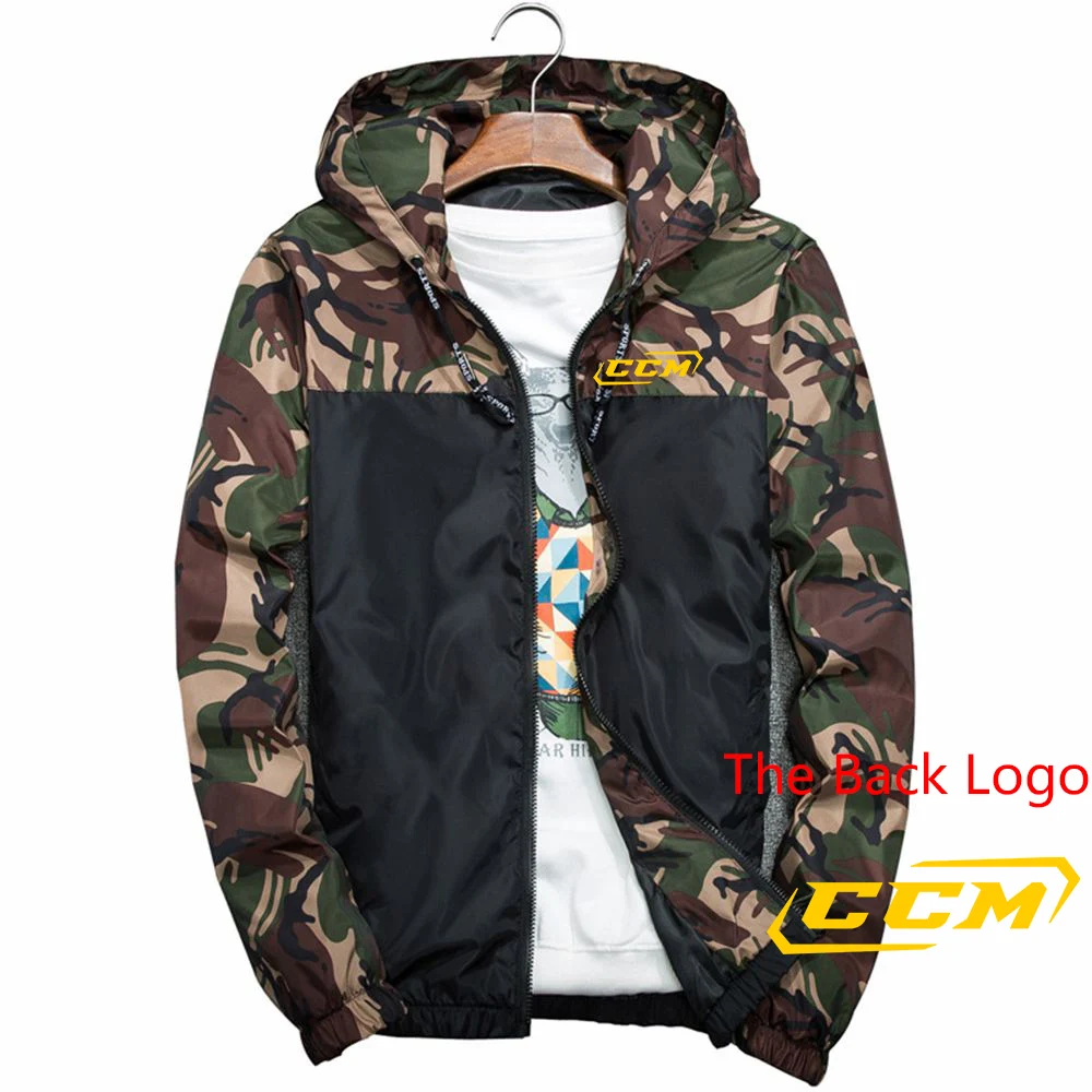 CCM Printed Jackets Zipper Waterproof Jacket Outdoor Sportswear Casual Lightweight Hoodie Rain Coat Climbing Men's Windbreaker