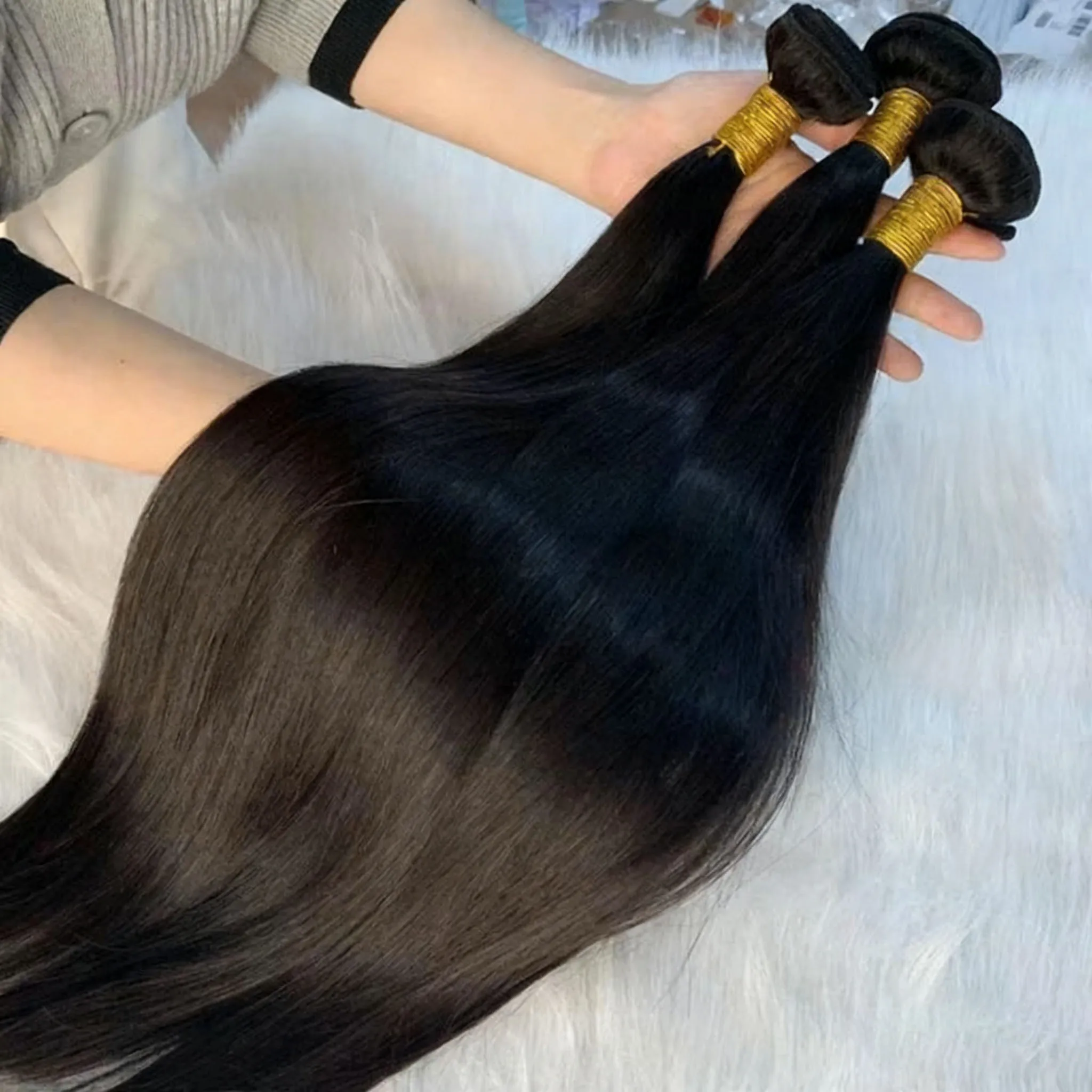 Lakeisha 15A حزم الشعر البشري الأصلي الفيتنامية شعر ريمي نسج العظام مستقيم غير المجهزة وصلات شعر Tissage للنساء