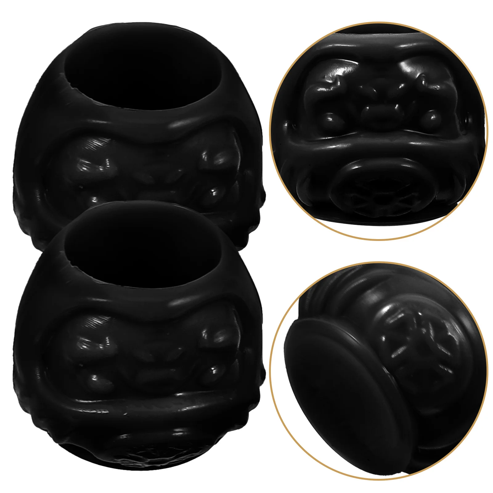 

200 Pcs Thickened Tattoo Cup Ink Cap Holders Pigment Tattooing Supplies Black Color Cups