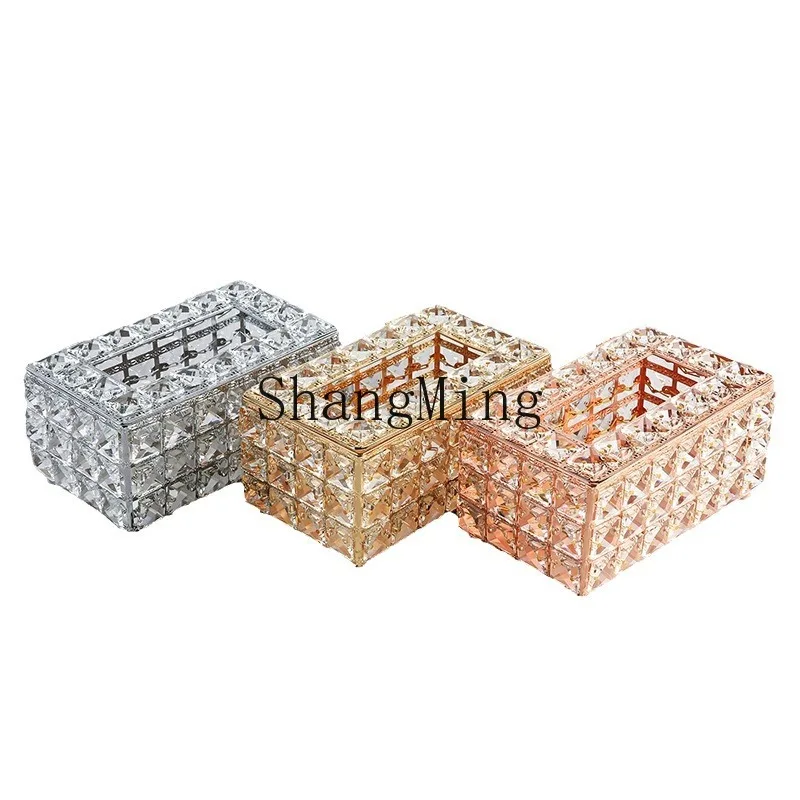 

DSA crystal tissue box simple home living room coffee table pumping carton desktop napkin cosmetic storage box