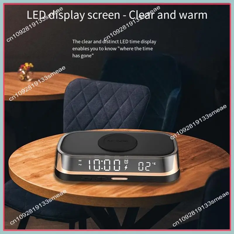 N94R Wireless Charger 15W Multi-Function Desktop Wireless Charger Clock Alarm Thermometer Night Light