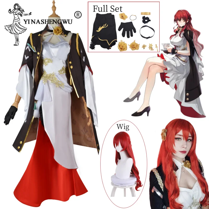 

Himeko Cosplay Costume Game Honkai Star Rail Cosplay Anime Uniform Sexy Women Dress Wig Halloween Carnival Clothes Accessories