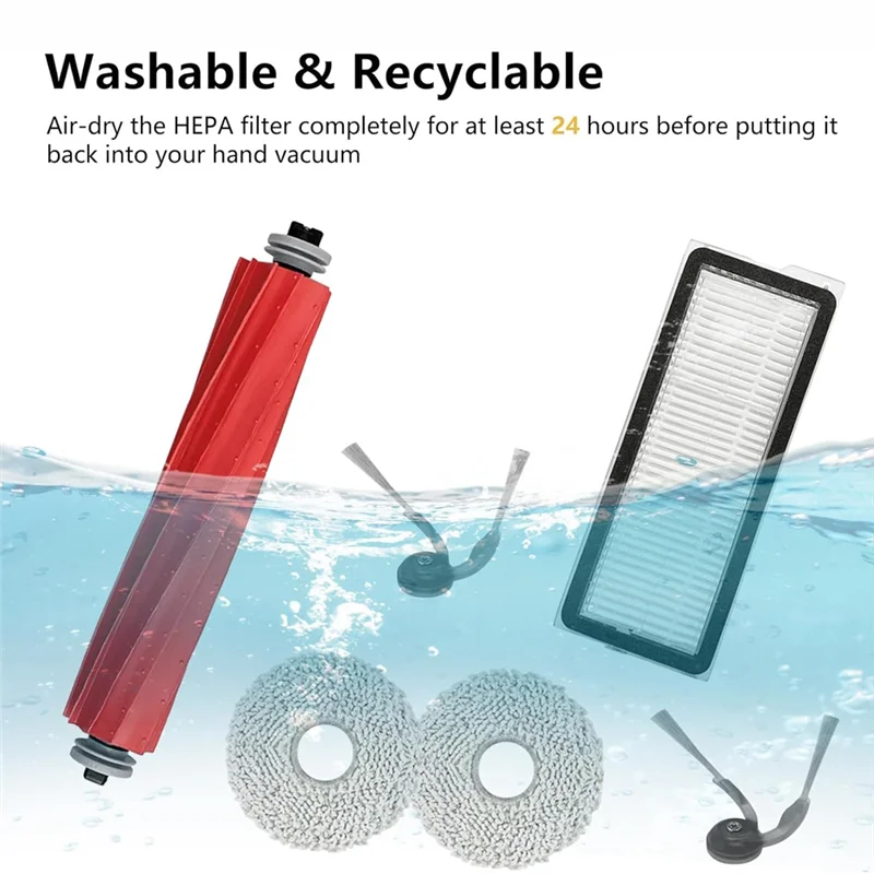 Accessories Kits For Roborock QV 35A / QR 798 / QR 598 Vacuum Parts Main Side Brush Hepa Filter Dust Bag Mop Pad-A58E