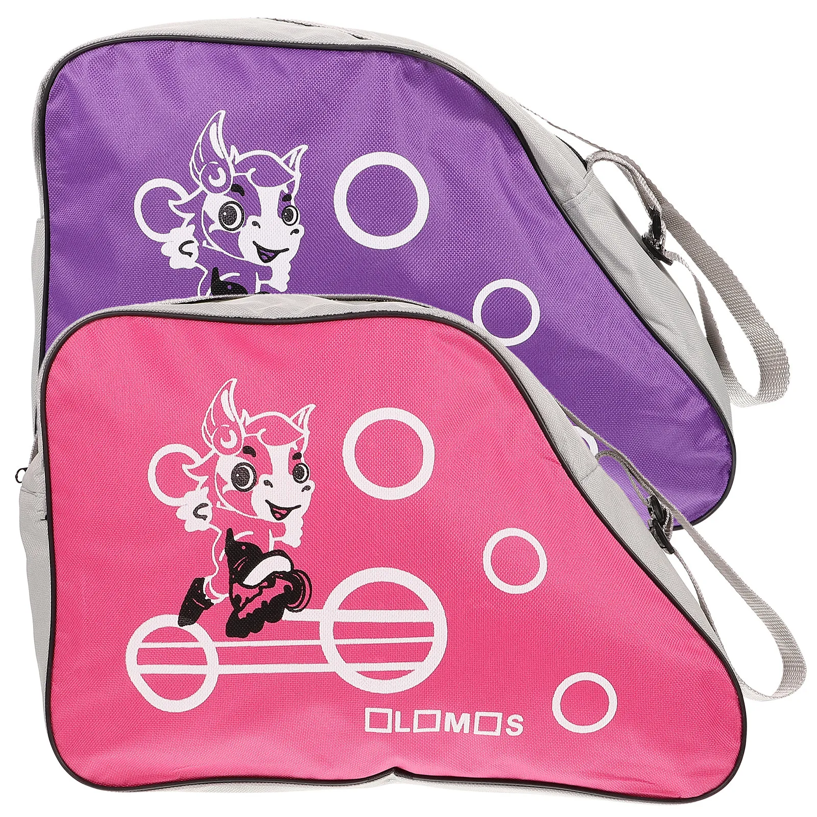 

2Pcs Roller Skates Carrier Functional Design Bright Colors Skating Bag Skates Storage Pouch All Size Compatible Wear Resist