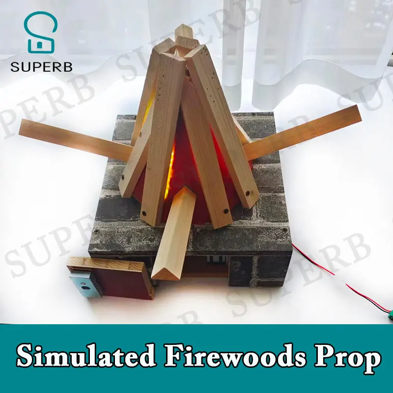 Escape room prop 2023 New Prop jxkj1987 superb escape prop simulated firewoods prop insert firewood to unlock bonfire campfire