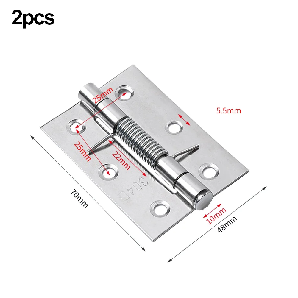 2pcs Self Closing Spring Door Hinge Stainless Steel Hinge For Window Cabinets Jewelry Boxes Automatic Rebound Hardware